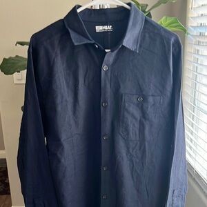 32 Degrees Blue Casual Button Down Shirt